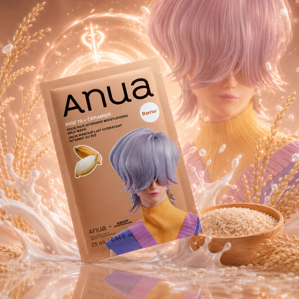 Anua K-Pop Demon Hunters Rice 70 Intensive Moisturizing Milk Mask
