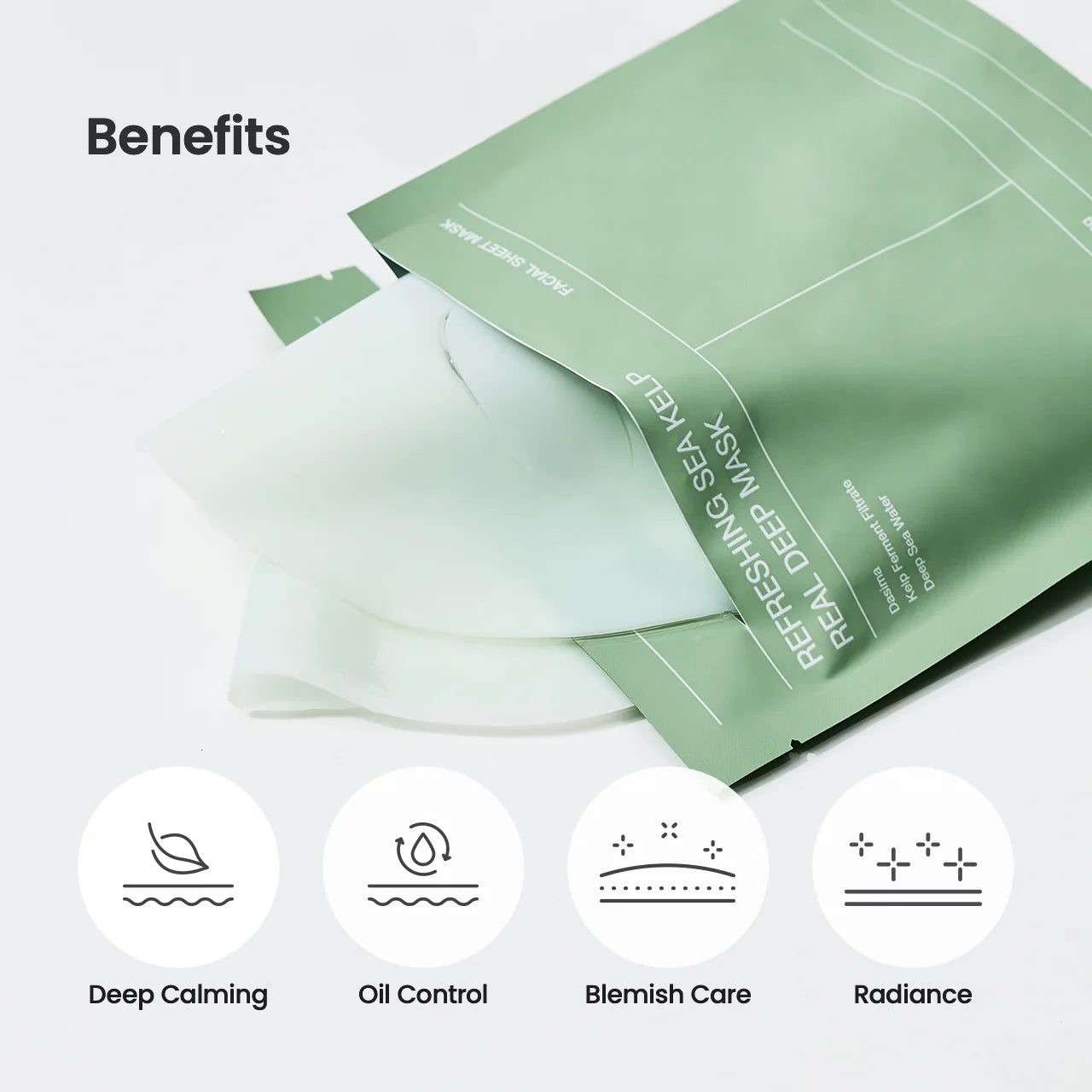Nomierinoša hidrogela maska ar aļģēm Biodance Refreshing Sea Kelp Real Deep Mask