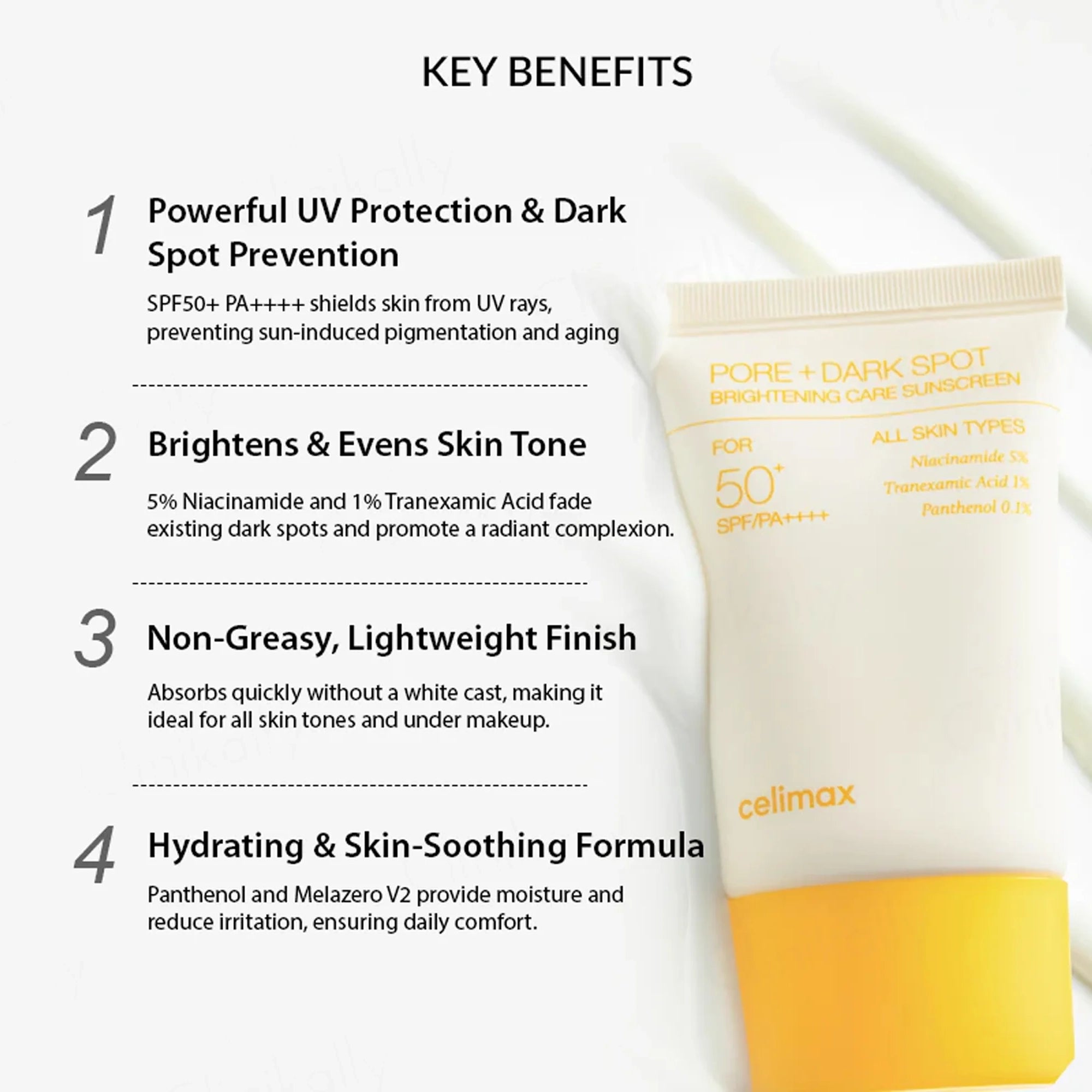Celimax Pore+Dark Spot Brightening Care Sunscreen SPF50+ PA++++