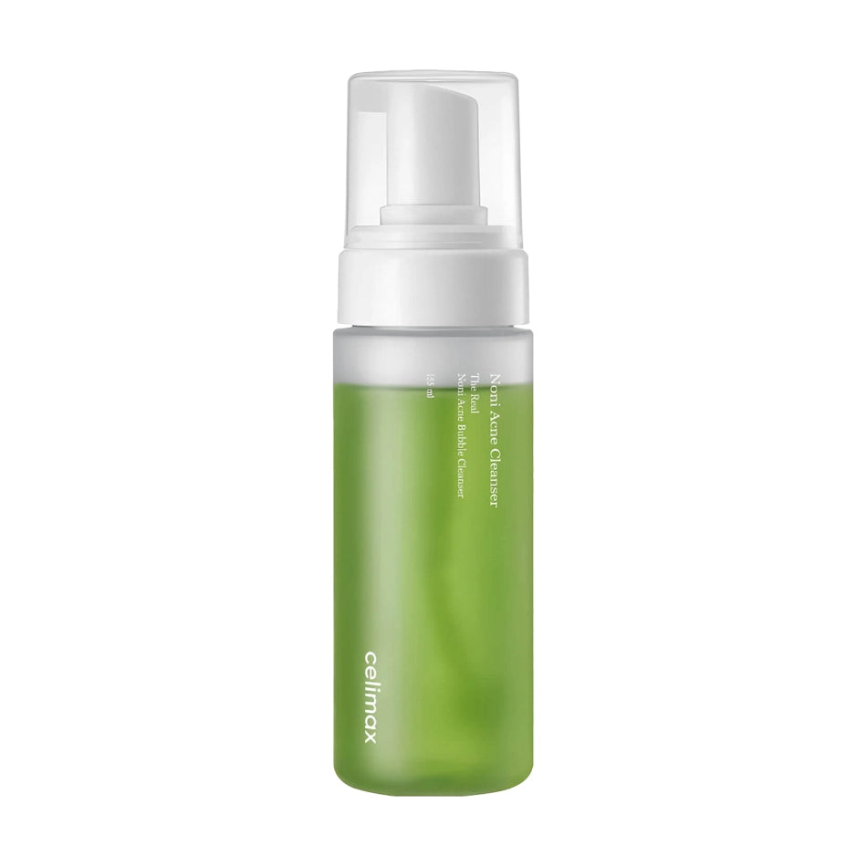 Maigas ādu attīrošas putiņas ar sastāvā iekļautām noni ogām Celimax The Real Noni Acne Bubble Cleanser