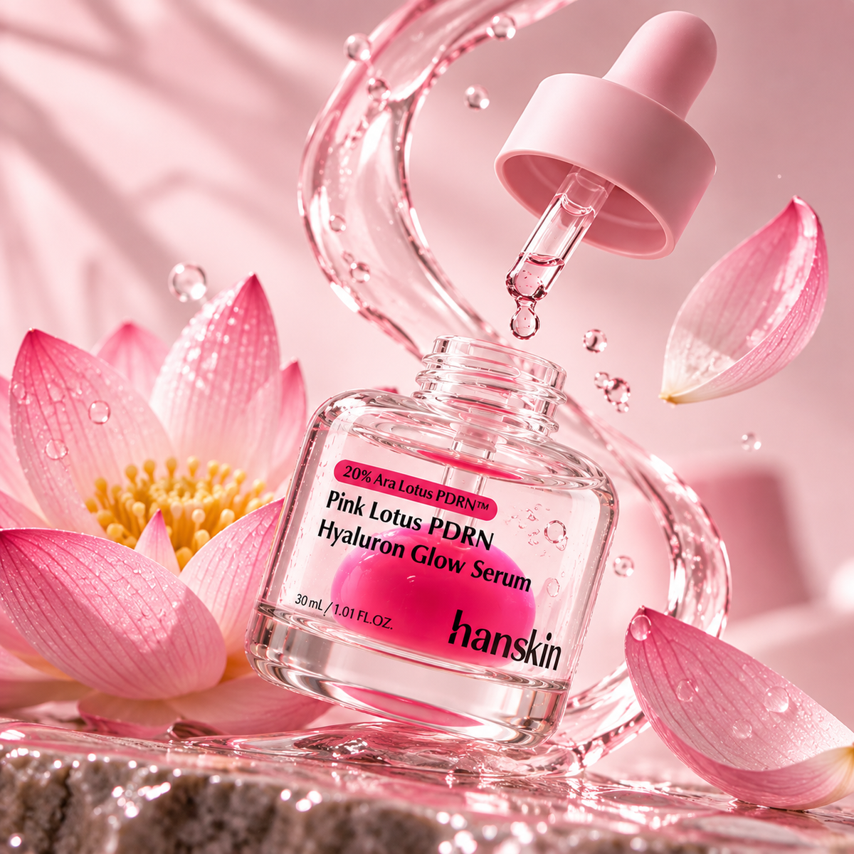 Hanskin Pink Lotus PDRN Hyaluron Glow Serum