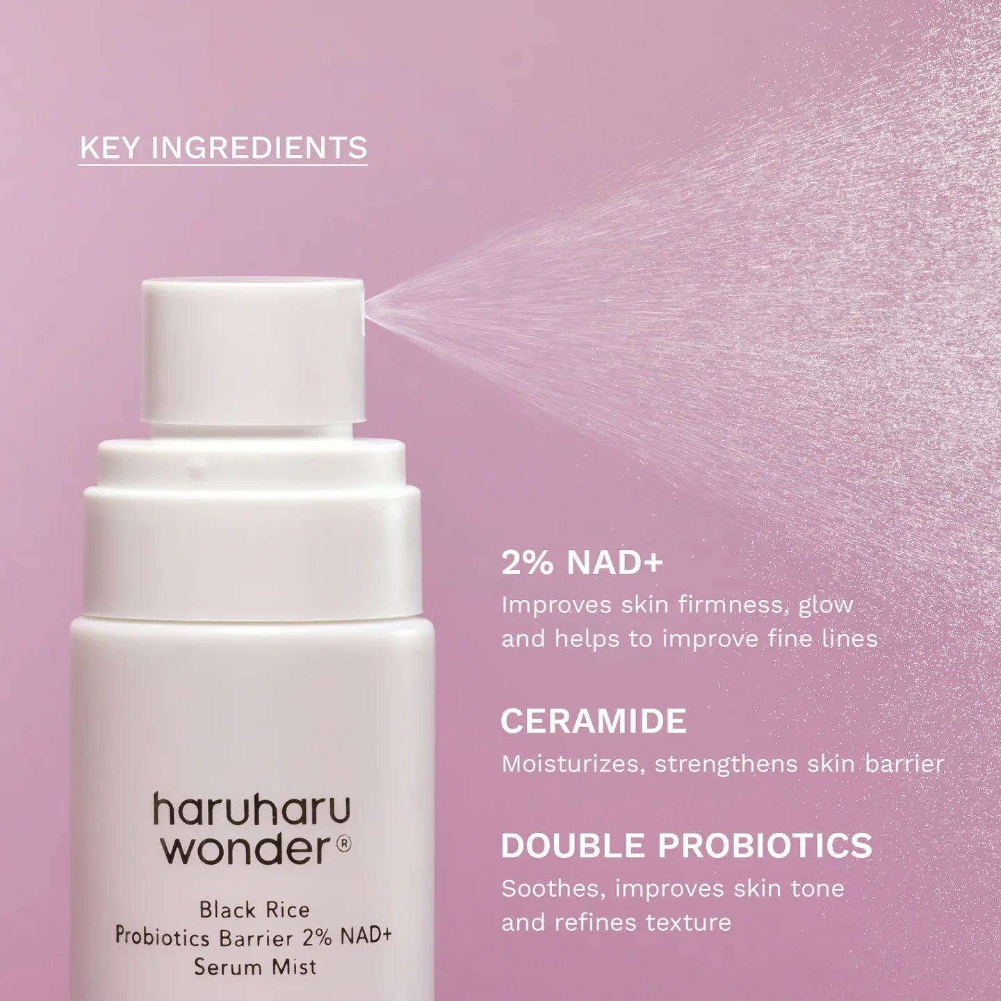 Haruharu Wonder Black Rice Probiotics Barrier 2% NAD+ Serum Mist