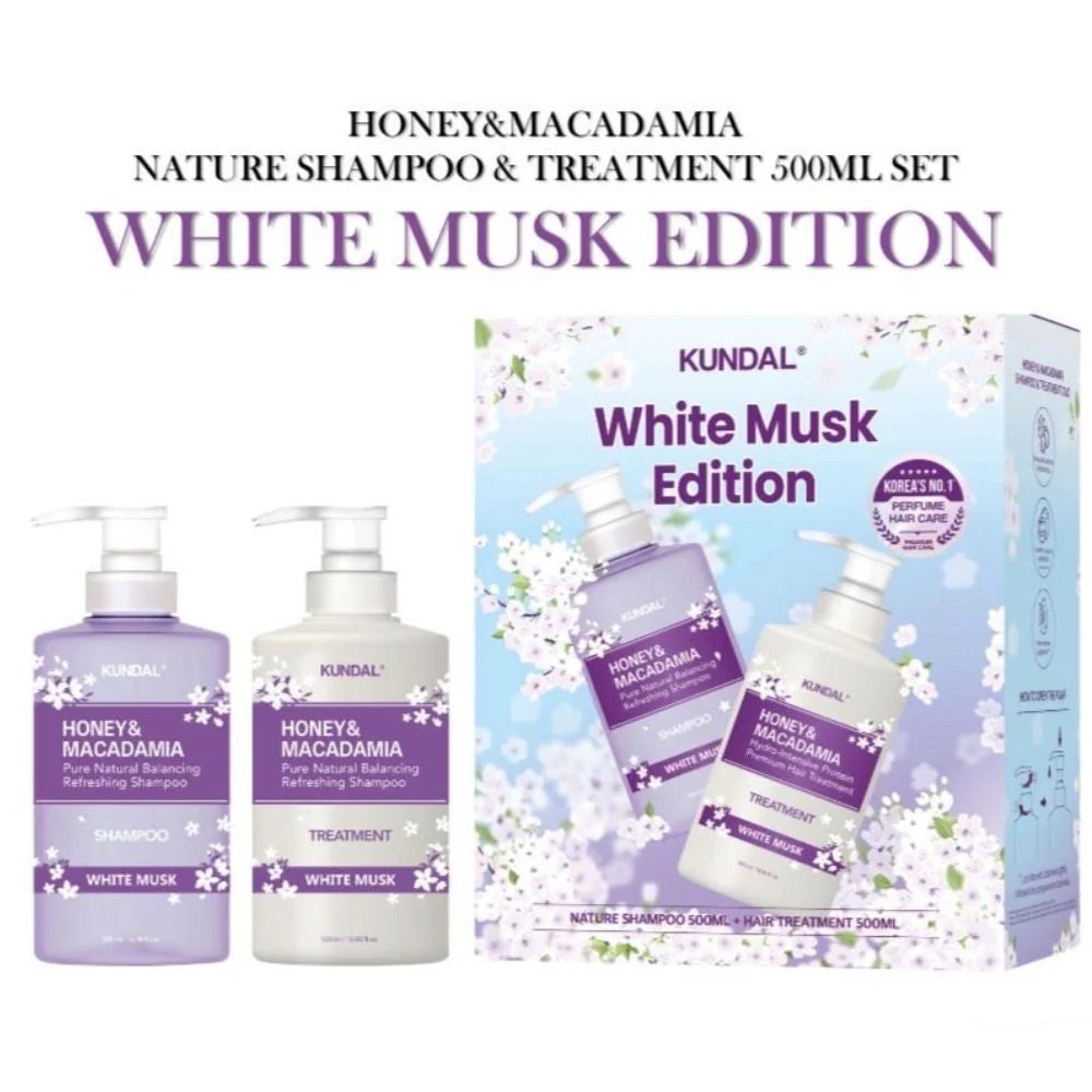 Kundal Honey & Macadamia Shampoo & Treatment Duo White Musk Edition