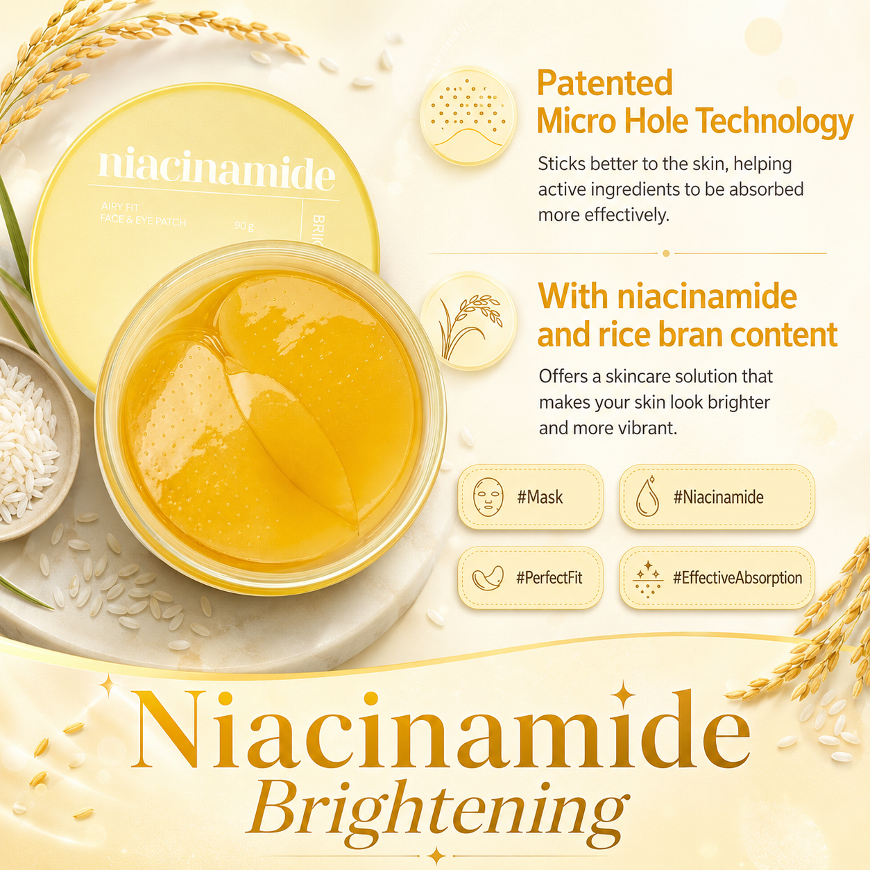 Missha Airy Fit Niacinamide Brightening Face & Eye Patch