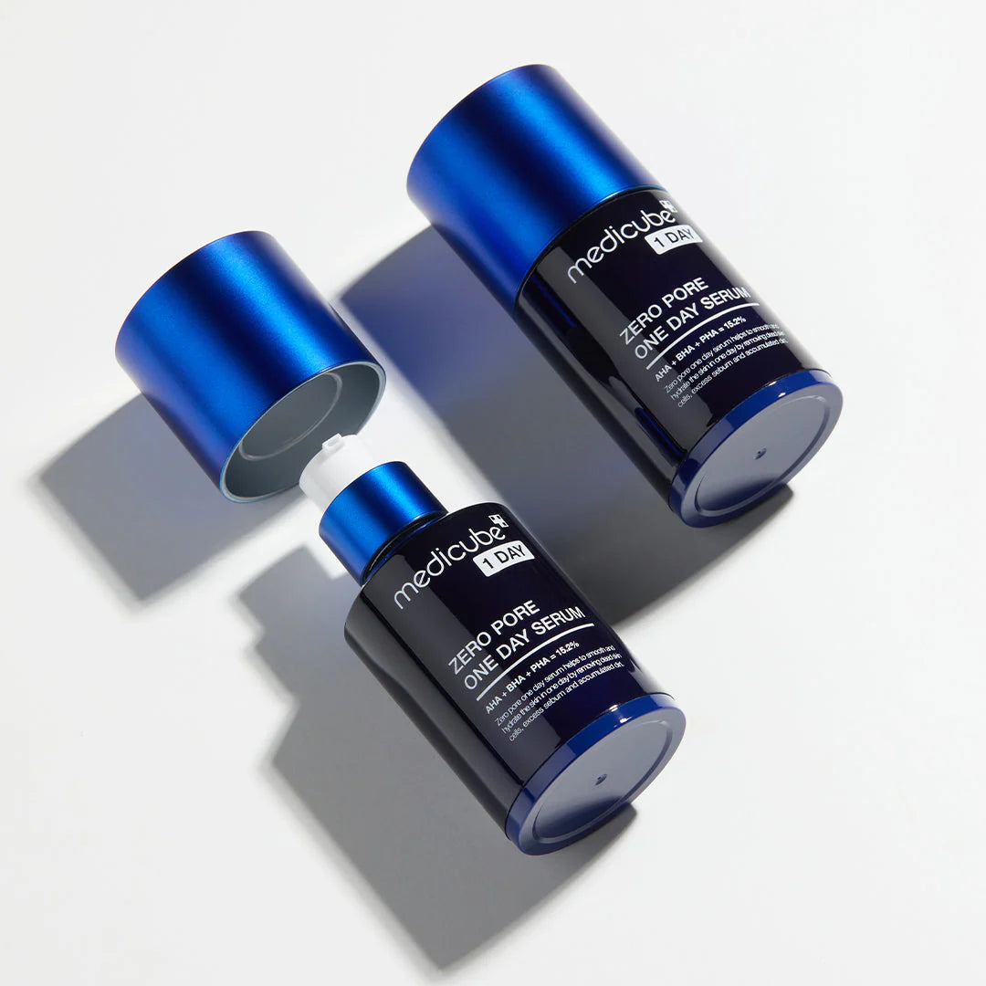 Serums ar skābēm ādai ar paplašinātām porām Medicube Zero Pore One Day Serum