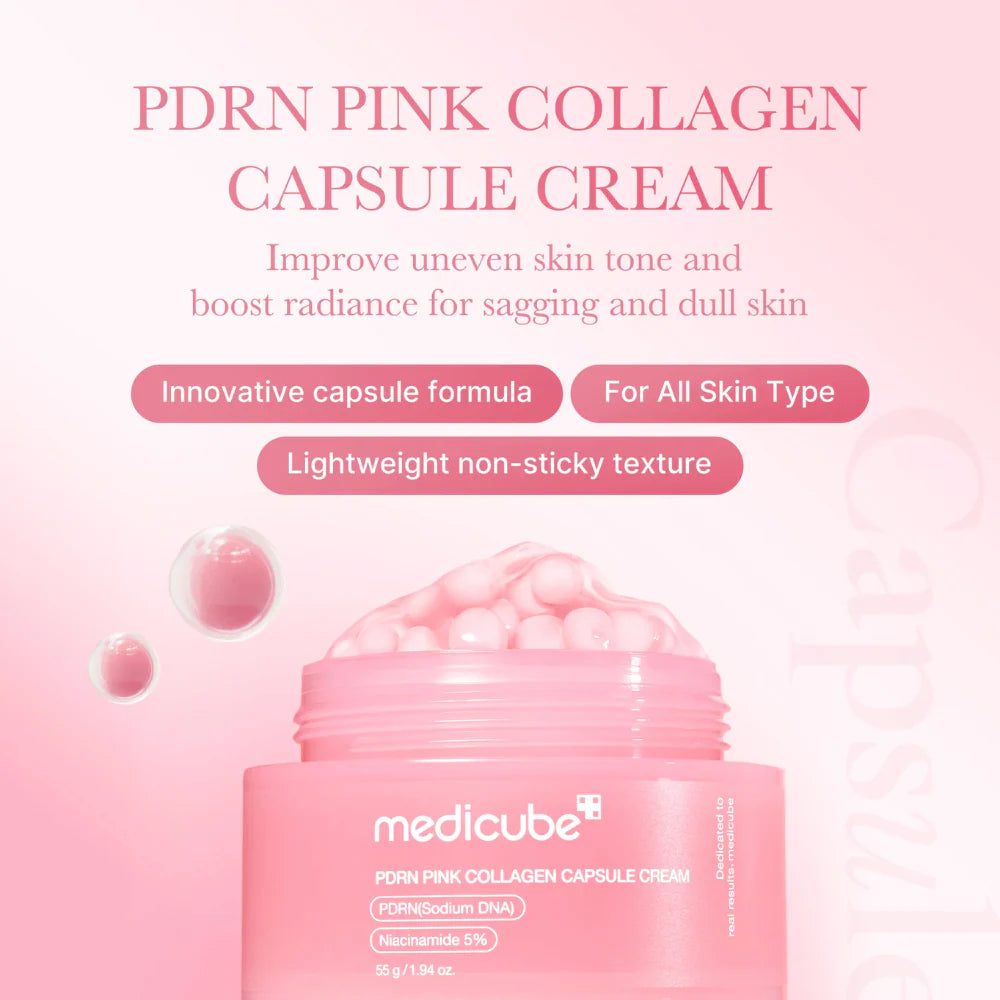 Krem kapsułkowy liftingujący na jędrność skóry Medicube PDRN Pink Collagen Capsule Cream