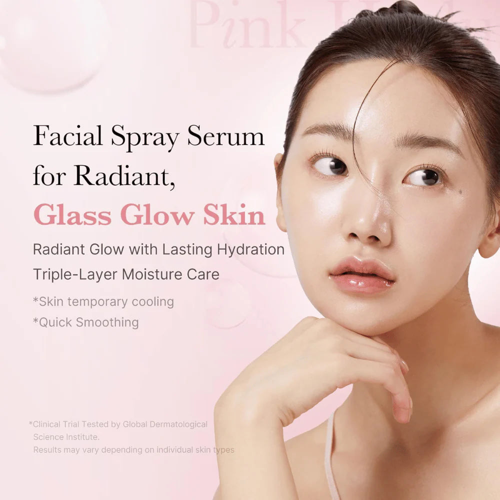 Serums-izsmidzināmais līdzeklis mirdzuma piešķiršanai ādai Medicube PDRN Pink Glutathione Serum Mist