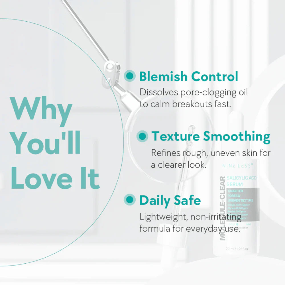 BHA oczyszczające serum do porów Nine Less Molecule-Clear Salicylic Acid Serum
