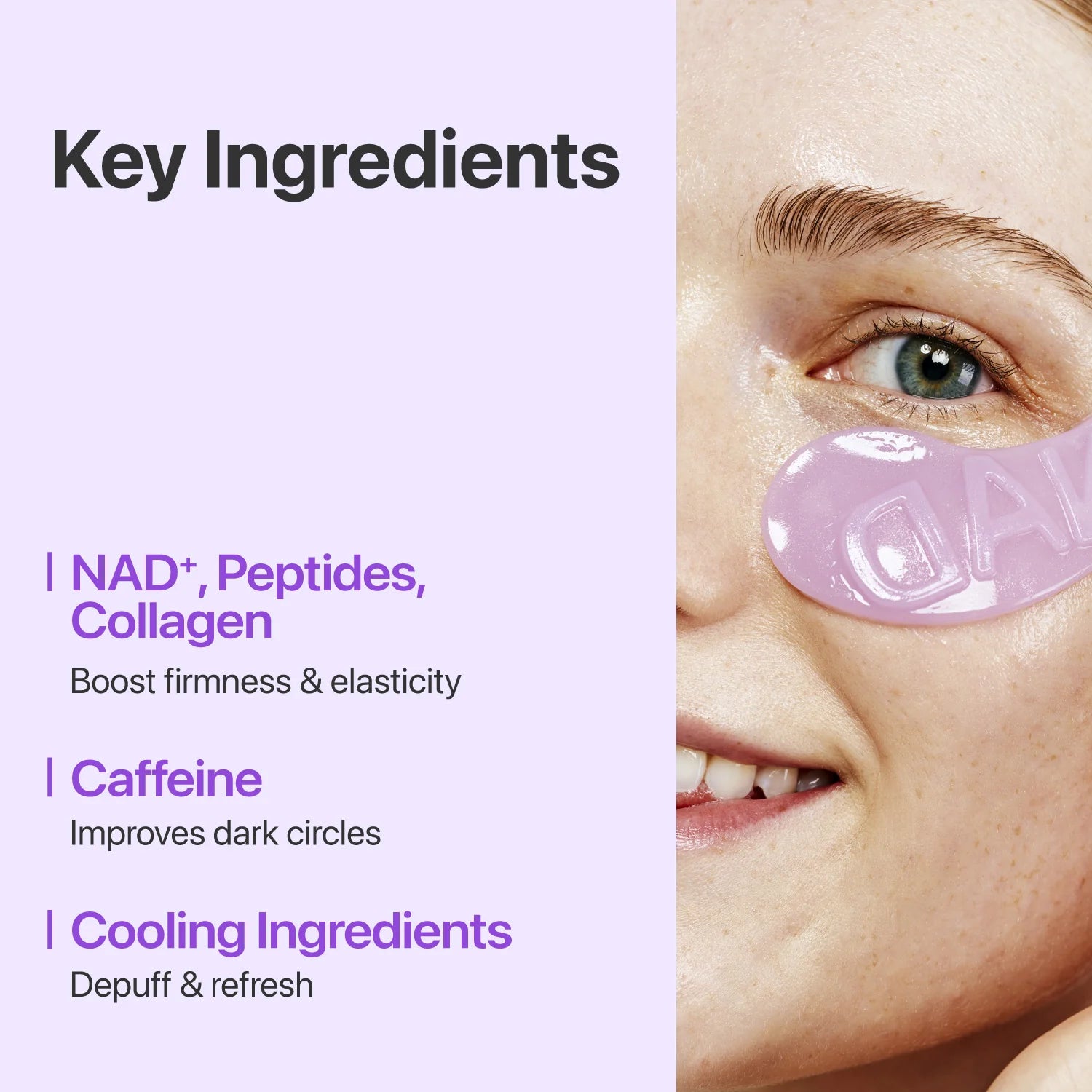 Atjaśniające kolagenowe płatki pod oczy Numbuzin No.9 NAD+ Collagen Under Eye Patches