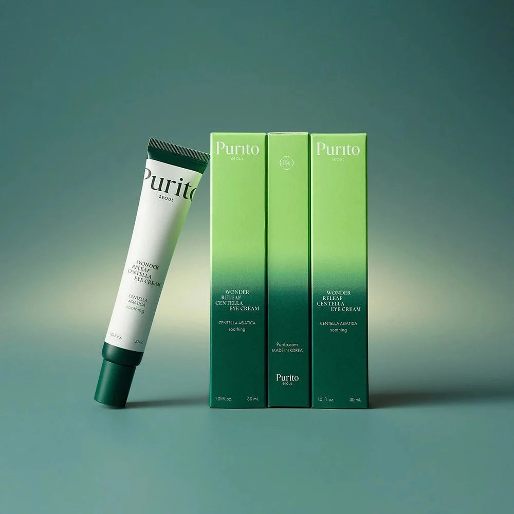 Liftinga krēms ādai ap acīm ar peptīdiem un Gotu kolu Purito Wonder Releaf Centella Eye Cream