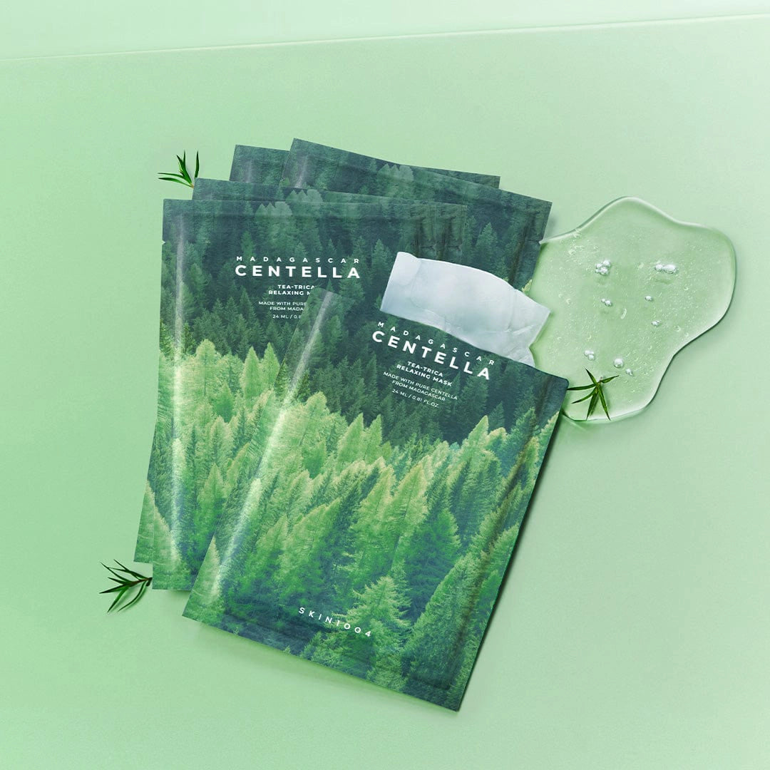 Auduma maska problemātiskai ādai SKIN1004 Madagascar Centella Tea-Trica Relaxing Mask