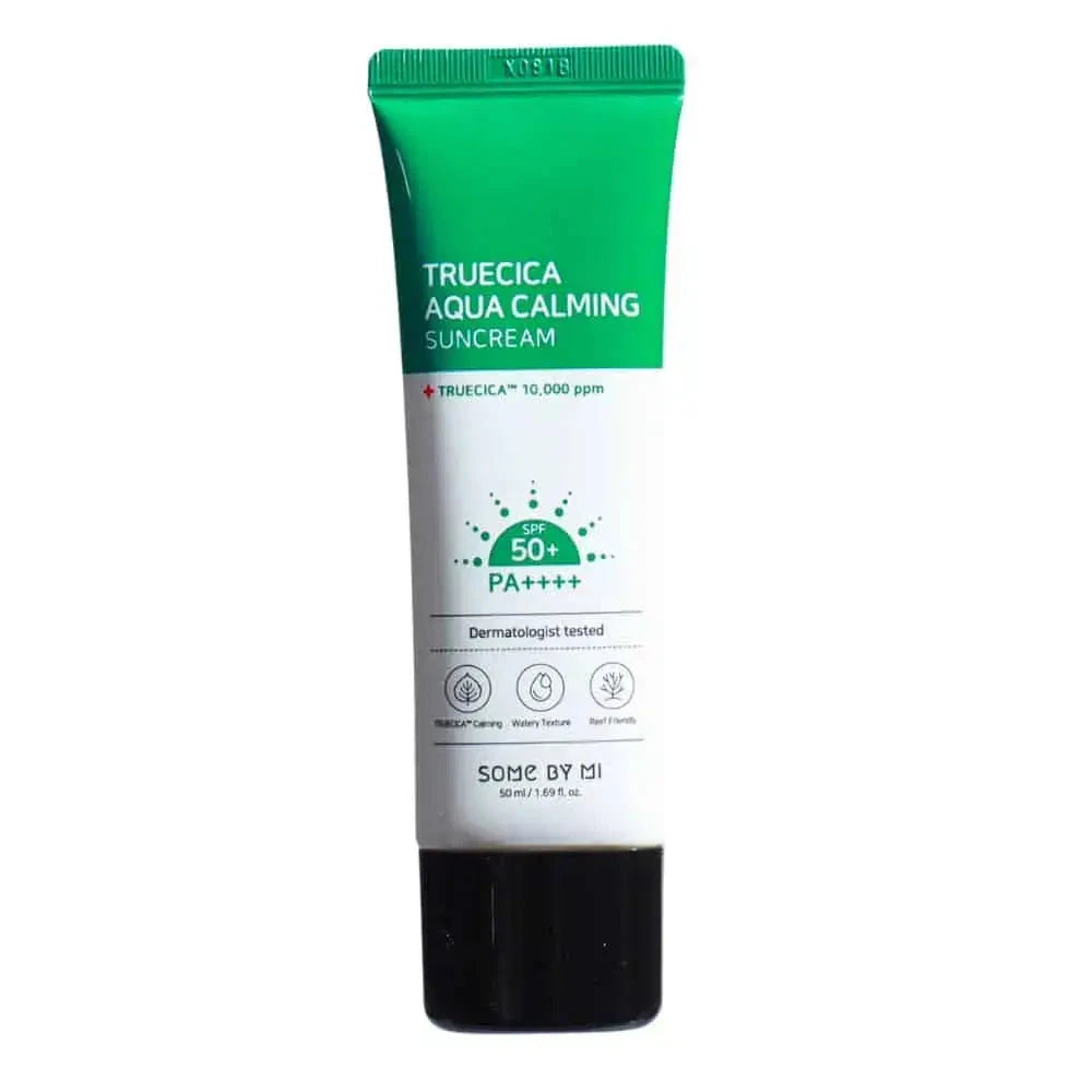 Saules aizsargkrēms ar Āzijas centellas ekstraktu Some By Mi Truecica Aqua Calming Sun Cream SPF 50+ PA ++++