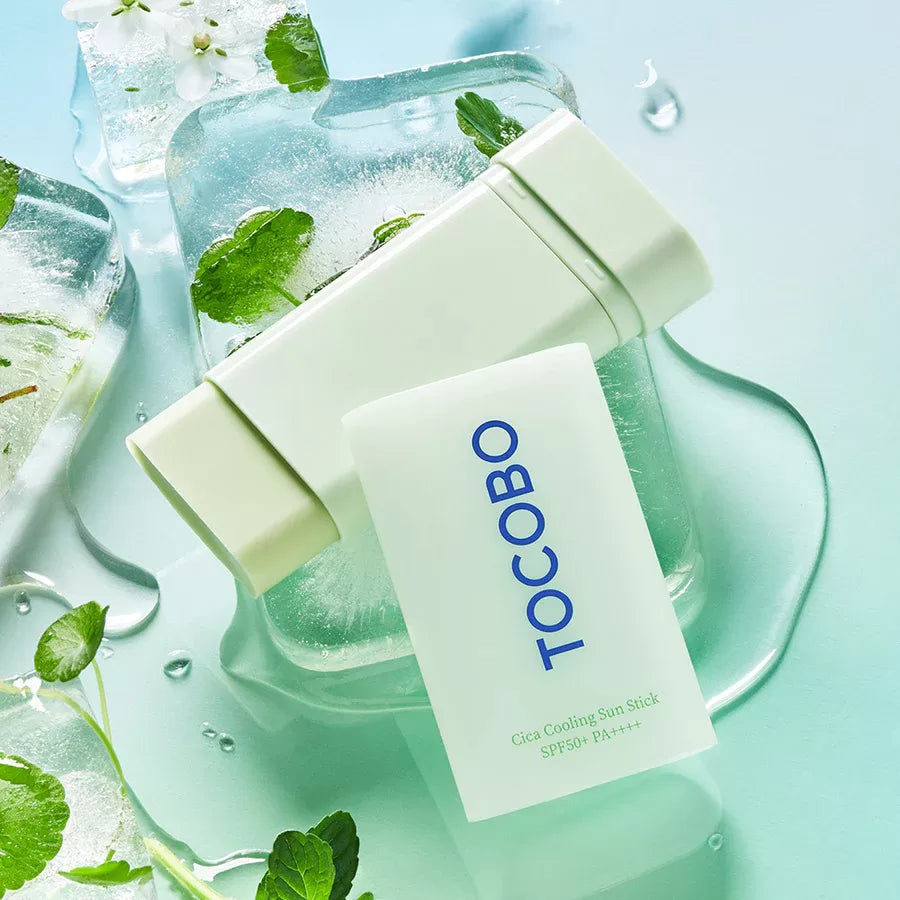 Nomierinošs zīmuļveida saules aizsarglīdzeklis TOCOBO Cica Cooling Sun Stick SPF50+ PA++++