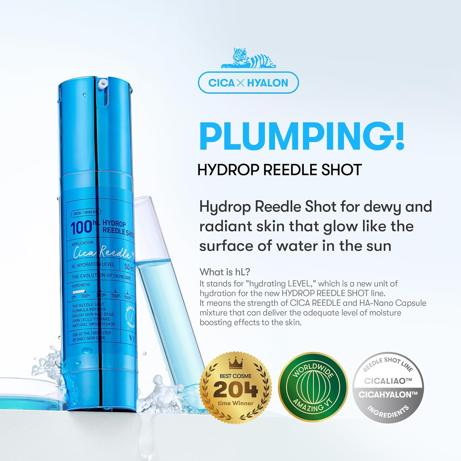 Mitrinošs serums-būsteris ar mikroadatām VT Cosmetics Hydrop Reedle Shot 100 HL