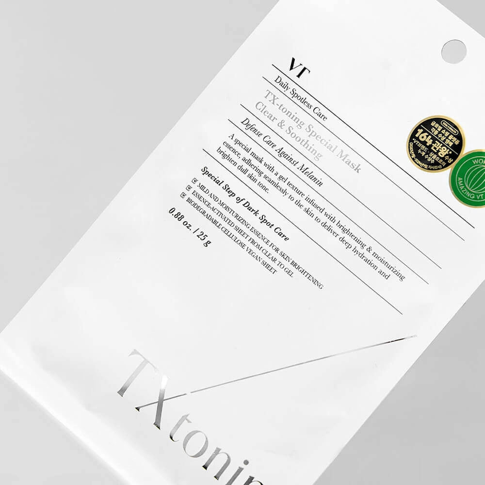 Rozświetlająca maska w płachcie do twarzy VT Cosmetics TX-Toning Special Mask