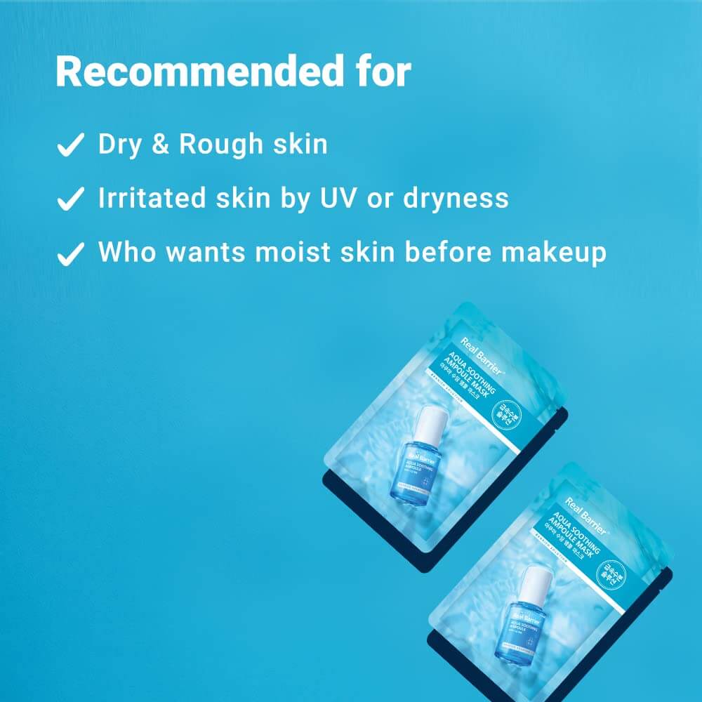 Nomierinoša ampulu auduma maska sejai Real Barrier Aqua Soothing Ampoule Mask