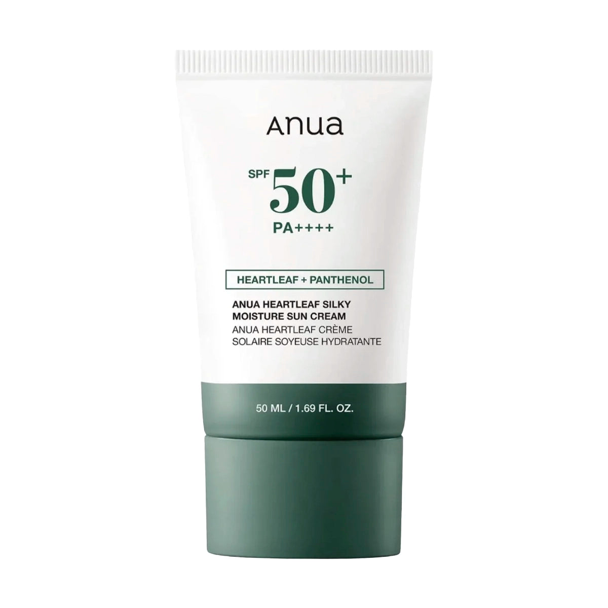 Kojący krem przeciwsłoneczny z houttuynią Anua Heartleaf Silky Moisture Sun Cream SPF50+ PA++++