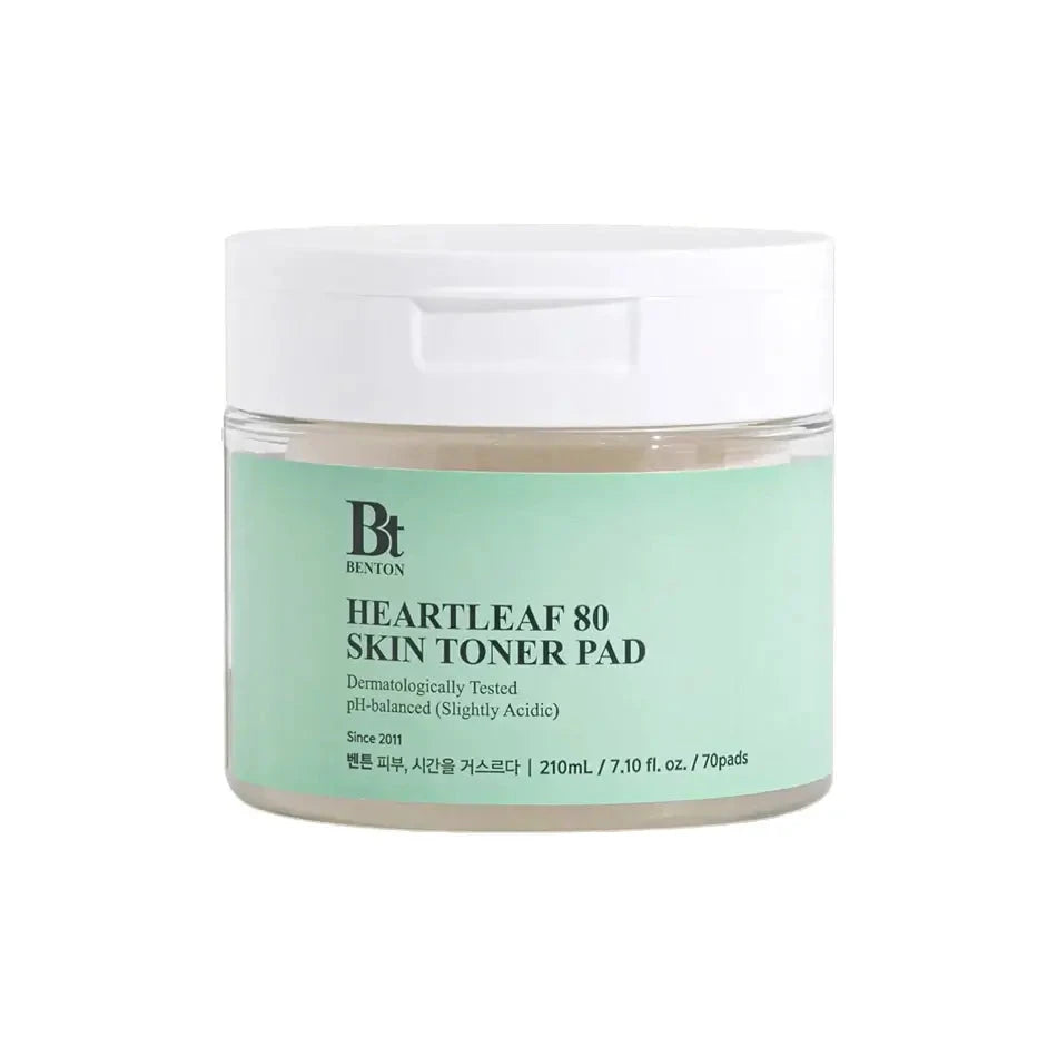 Divpusēji pīlinga sejas spilventiņi ar houtūnijas ekstraktu BENTON Heartleaf Skin Toner Pad