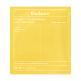 Hidrogela maska ar niacinamīdu mirdzuma piešķiršanai ādai Biodance Radiant Vita Niacinamide Real Deep Mask