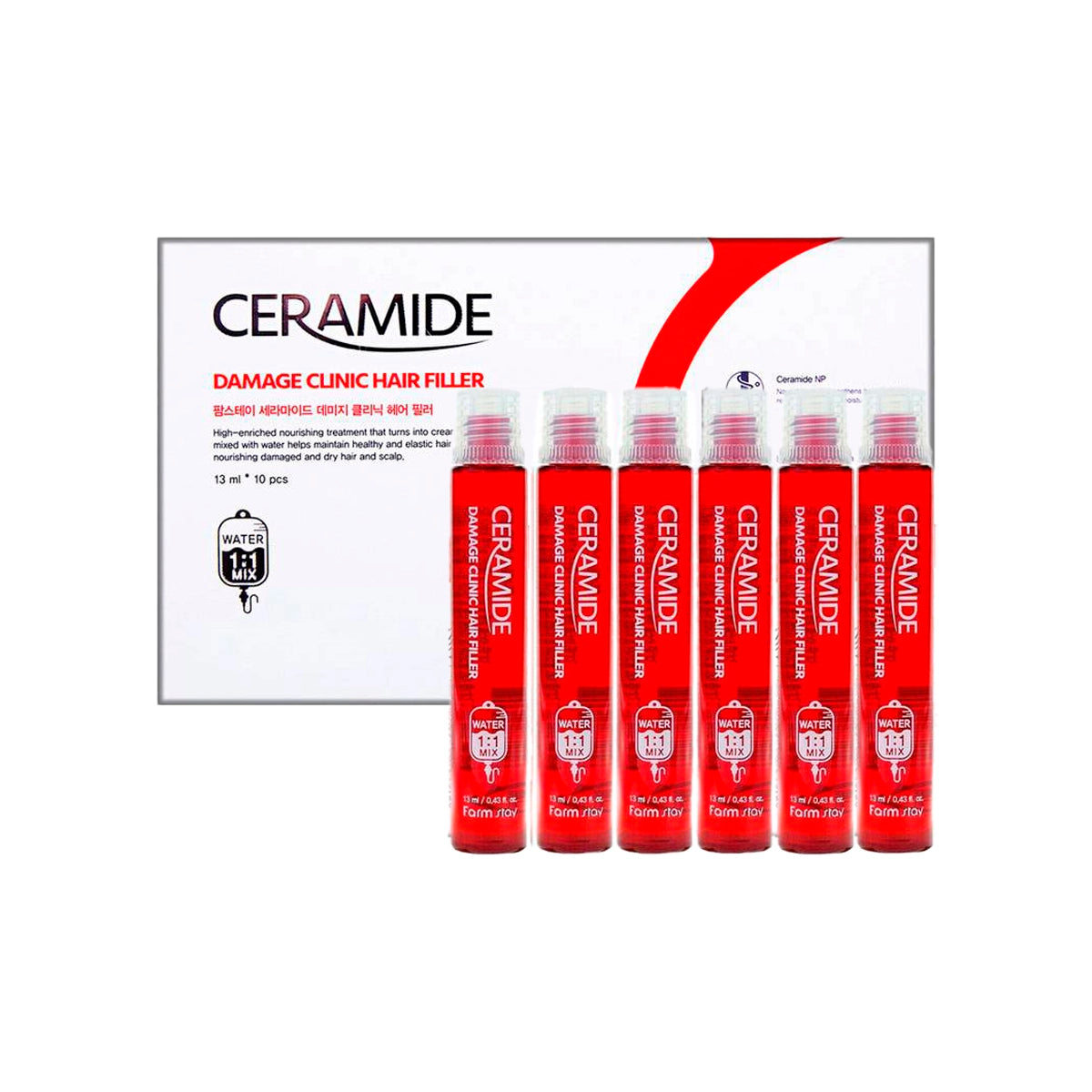 Atjaunojošs matu filleris ar keramīdiem Farmstay Ceramide Damage Clinic Hair Filler