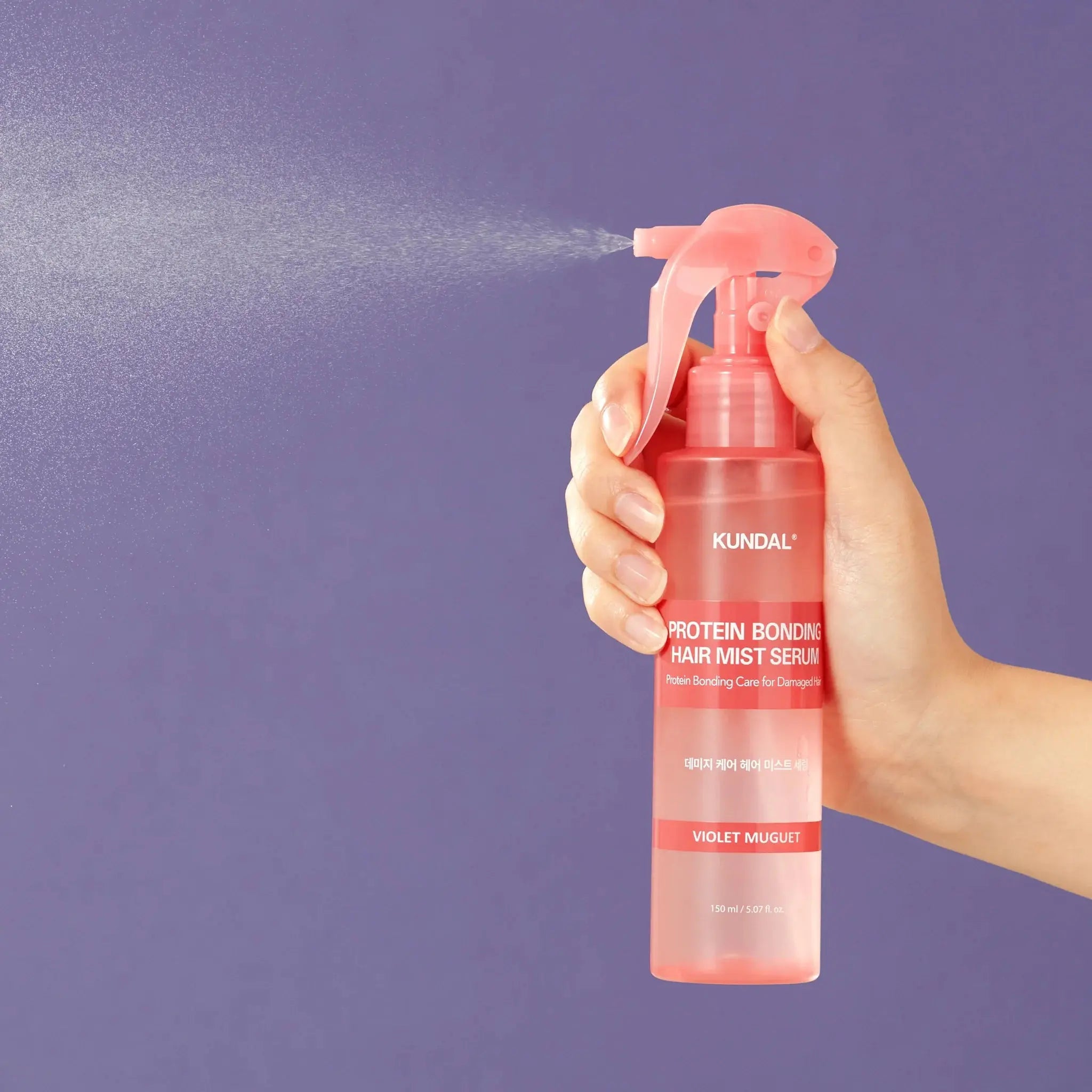 Odbudowująca mgiełka do włosów Kundal Protein Bonding Hair Mist Serum Violet Muguet