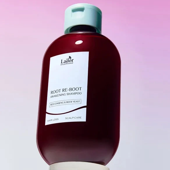 Šampūns ar žeņšeņu matu augšanai Lador Root Re-Boot Awakening Shampoo Red Ginseng & Beer Yeast