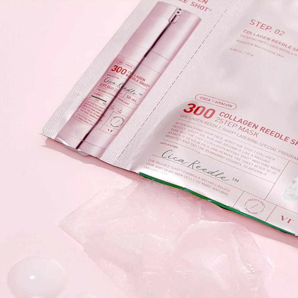 VT Cosmetics Collagen Reedle Shot 300 2Step Mask — kolagenowa maska z mikroigiełkami, 2 kroki