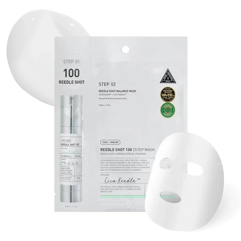 Divu tekstūru maska ar mikroadatām VT Cosmetics Reedle Shot 100 2 Step Mask